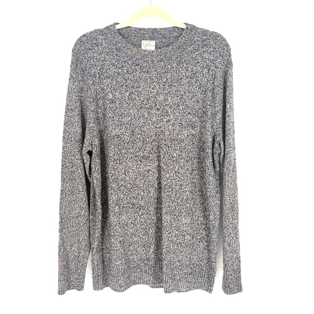 J.Crew Men Y2k Rugged Preppy Marled Knit Crewneck Sweater Size L Tall Coastal
